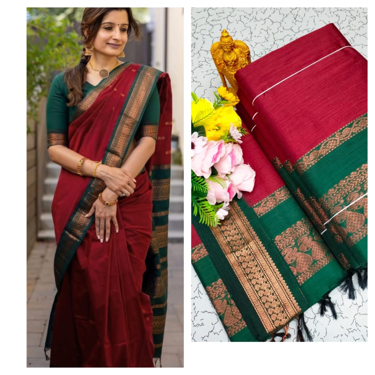 Premium Quality Kalyani cotton saree/Lata Gadwal Paithani