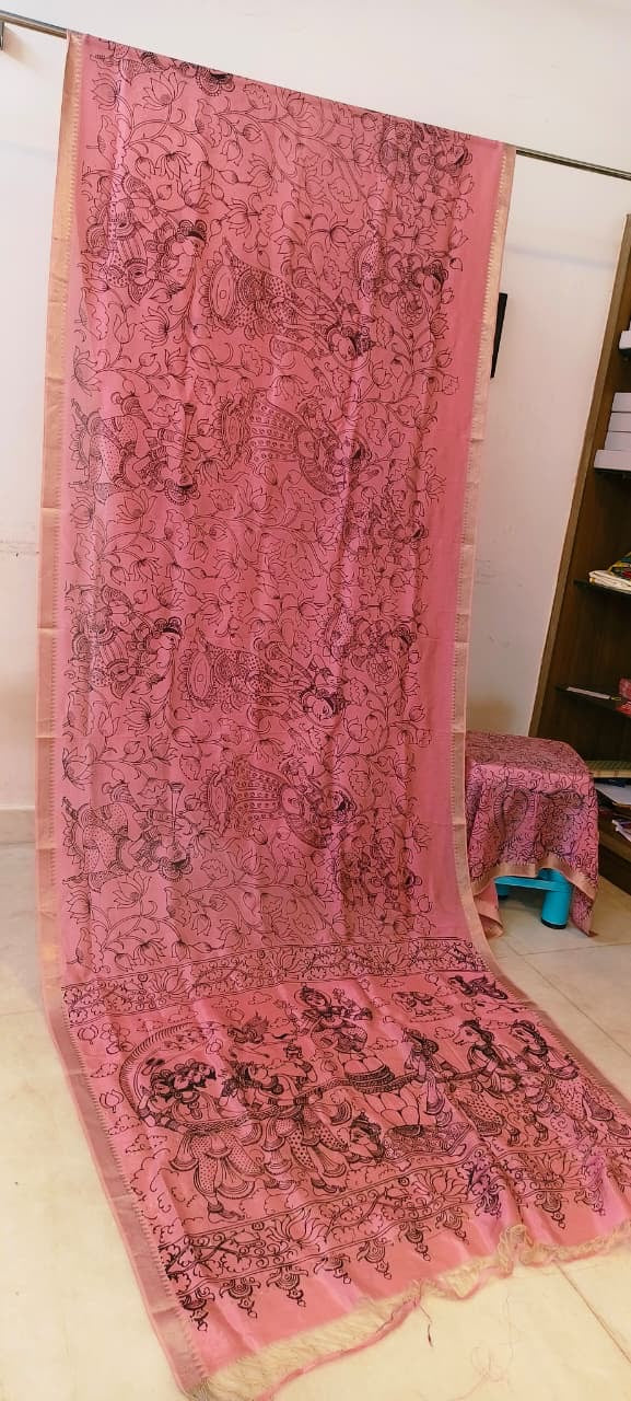 Chanderi silk pen kalamkari sarees