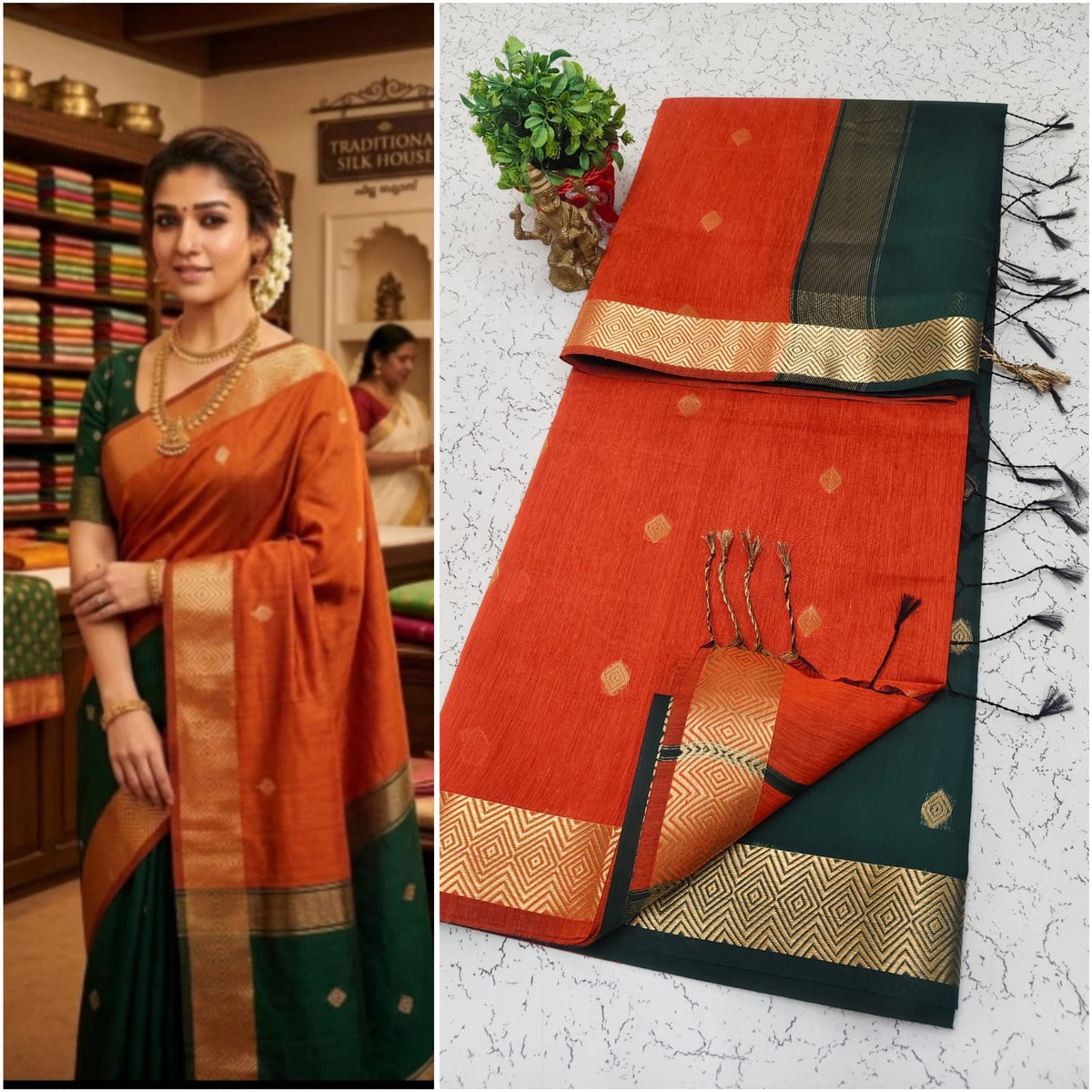 Pre order Nayan inspired Silk Cotton saree Model kalyani cotton sarees 2nd set - weaved on orders
