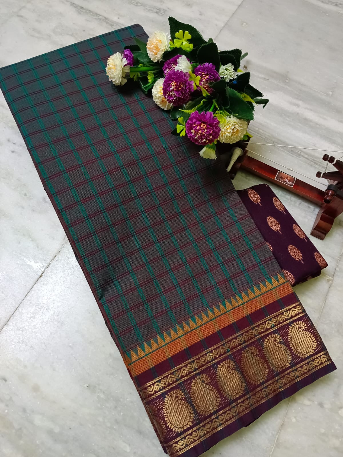 New collection: Pure Chettinad cotton saree without blouse