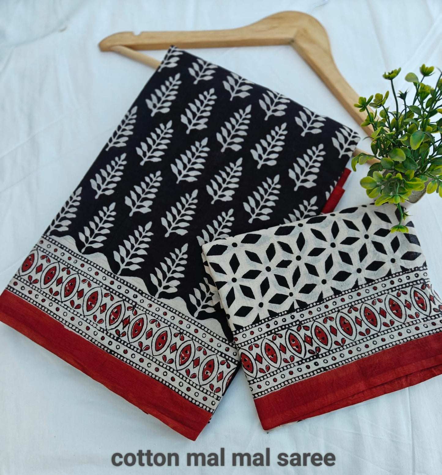 Pre-Order Bagru handBlock Print Cotton mulmul Sarees With Running Blouse