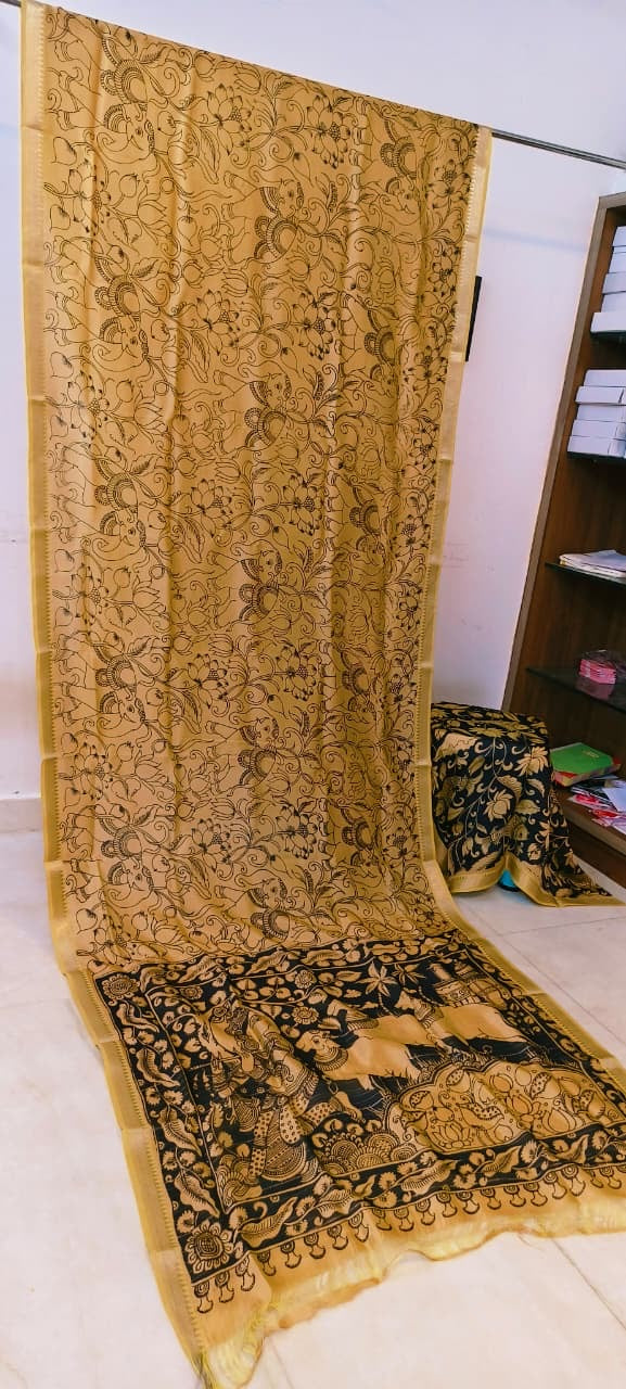 Chanderi silk pen kalamkari sarees