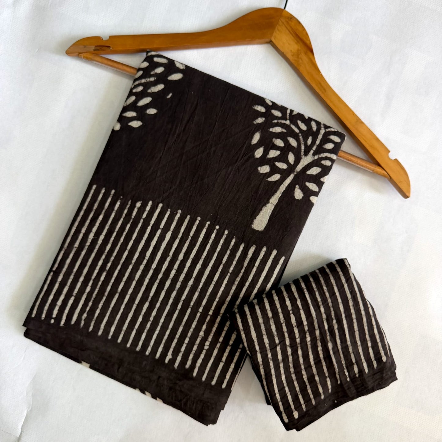 Pre-Order Bagru handBlock Print Cotton mulmul Sarees With Running Blouse