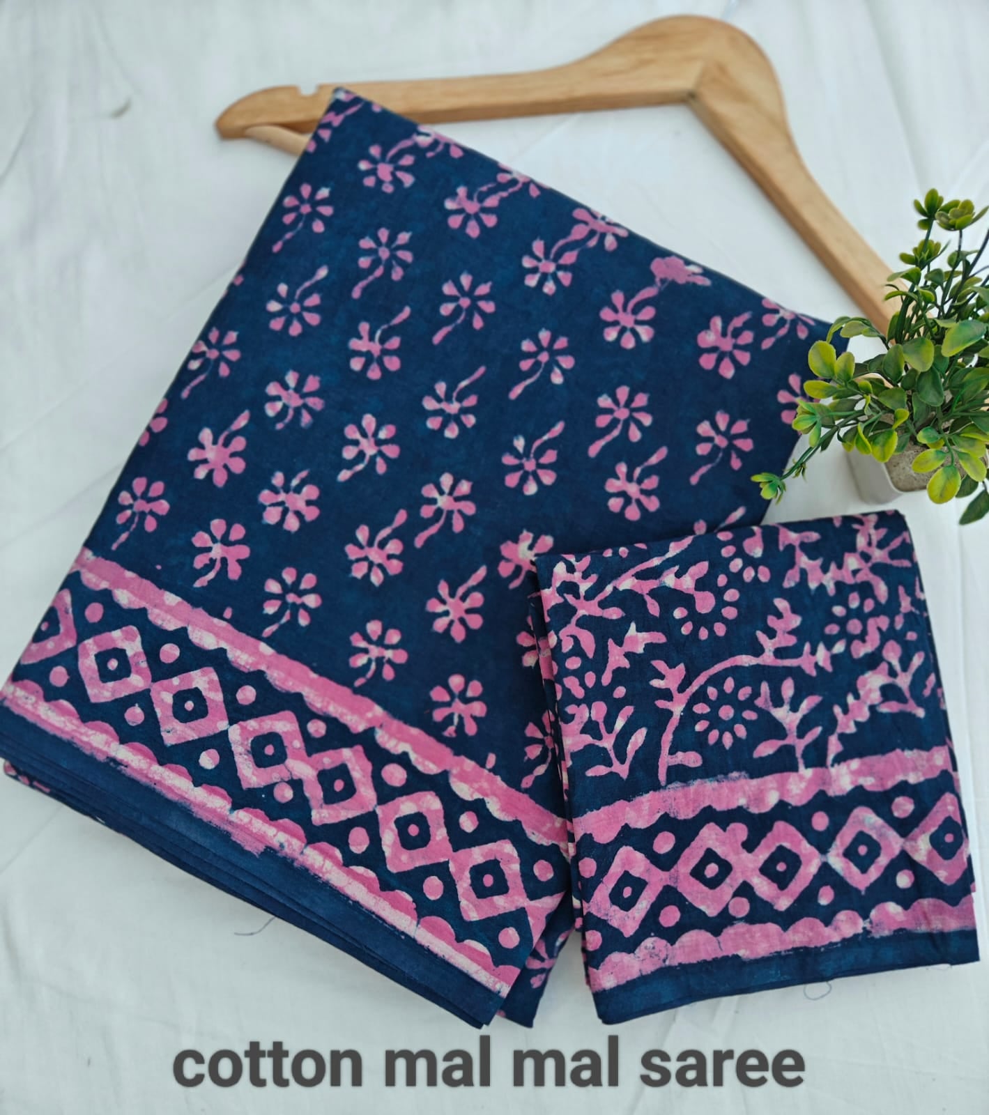 Pre-Order Bagru handBlock Print Cotton mulmul Sarees With Running Blouse