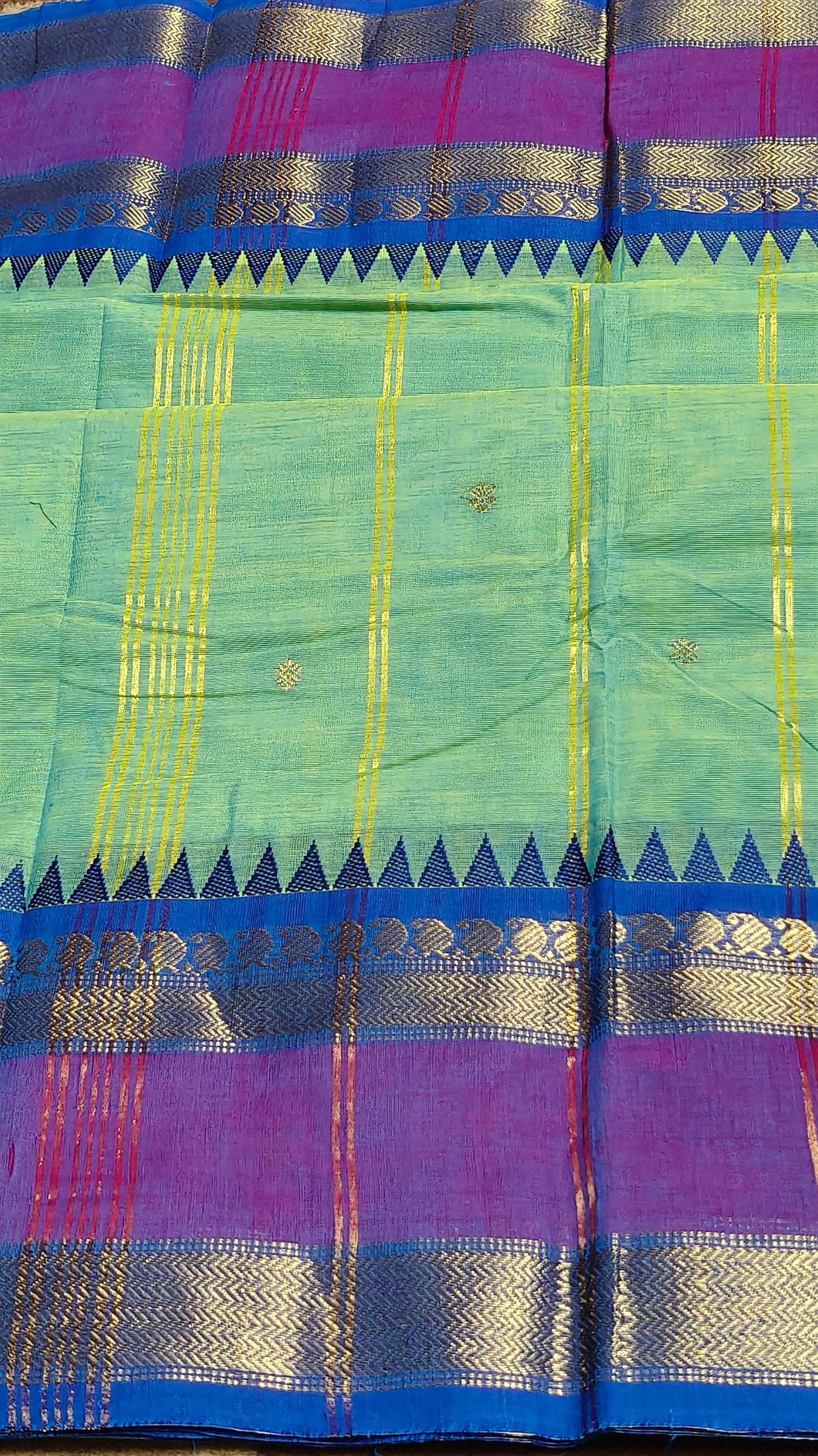 Pure kanchi border handloom chettinadu kandangi saree without blouse