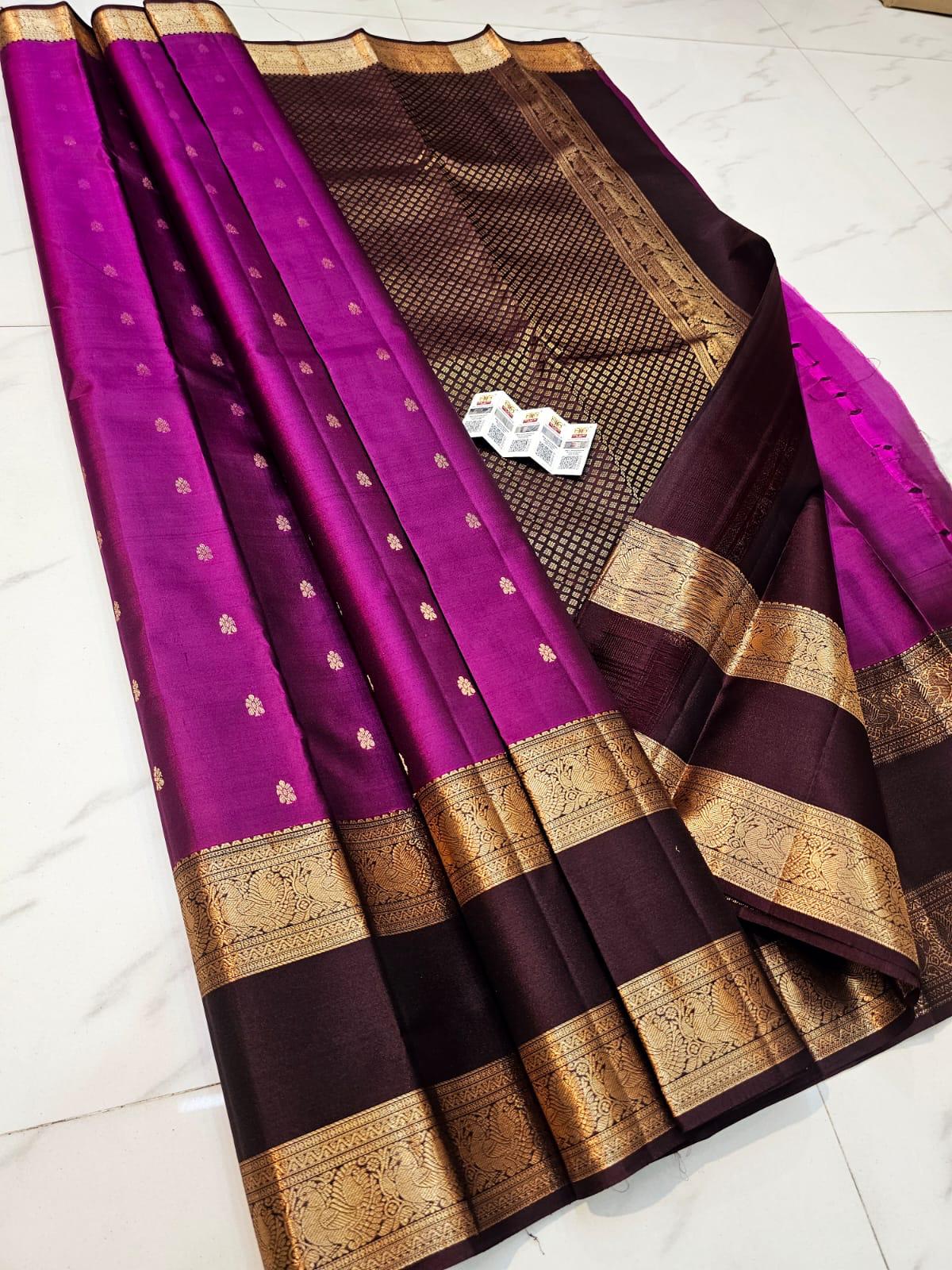 Pre order pure kanchipuram fancy gap border silk sarees : DM screenshot or link to check availability & book