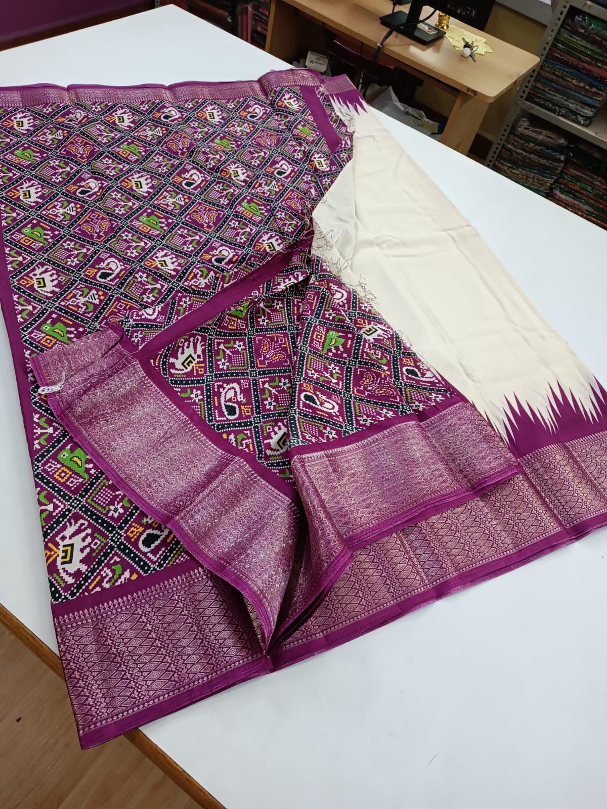 Pre order Tussar silk saree temple border