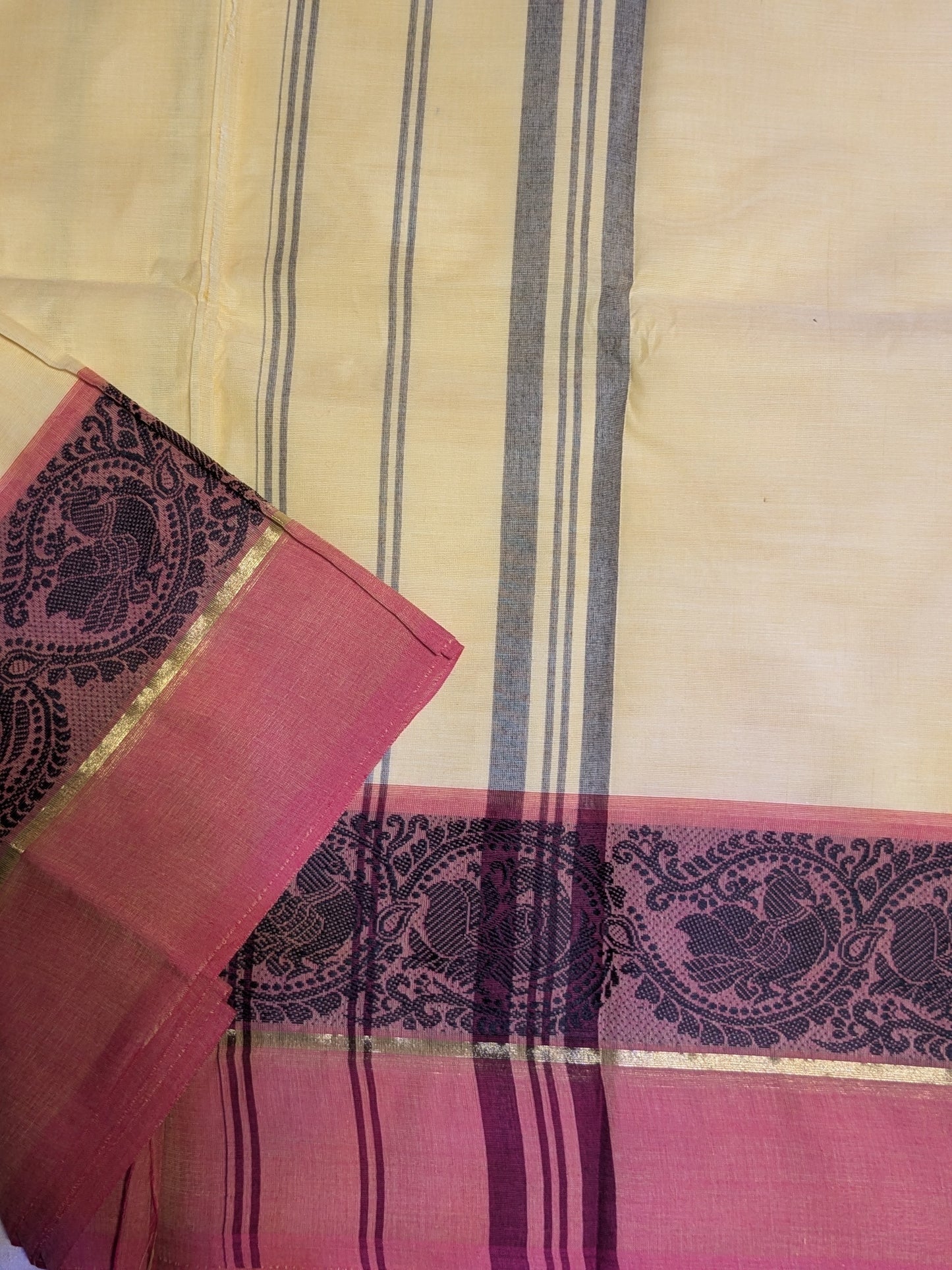 New collection: Pure Chettinad cotton saree with ikkat blouse & terracotta set