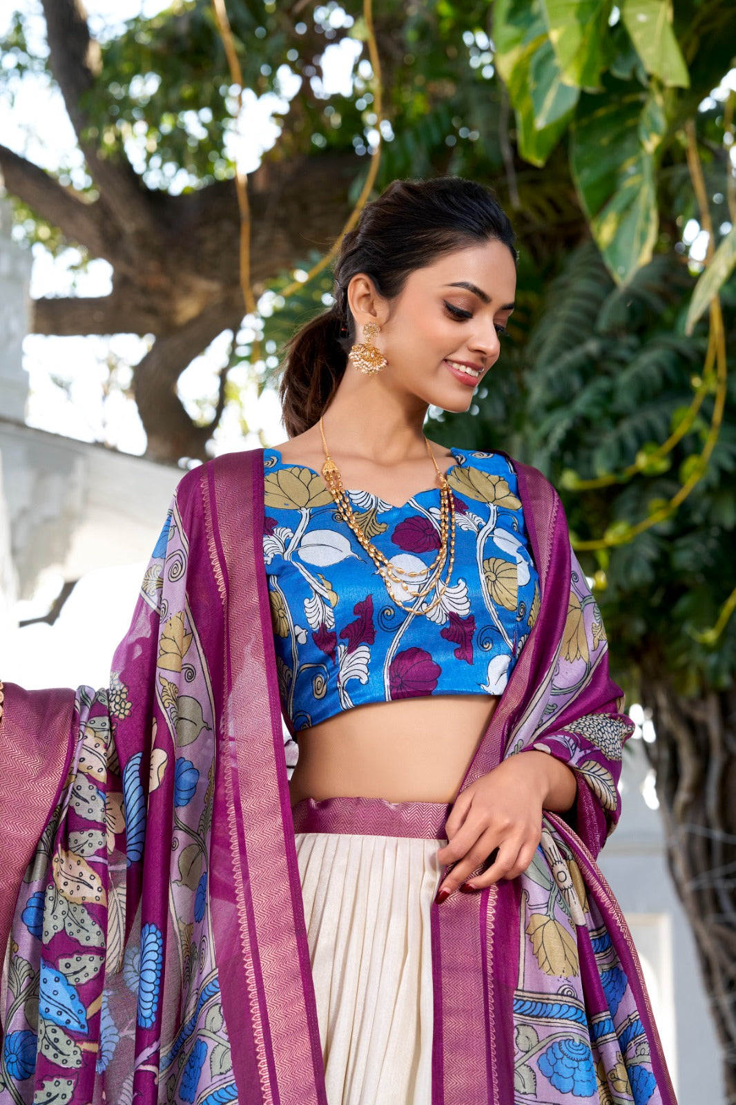 ANUSHA catalogue Fancy Semi stitched dola silk Kalamkari Lehenga Set - New arrival ready for dispatch