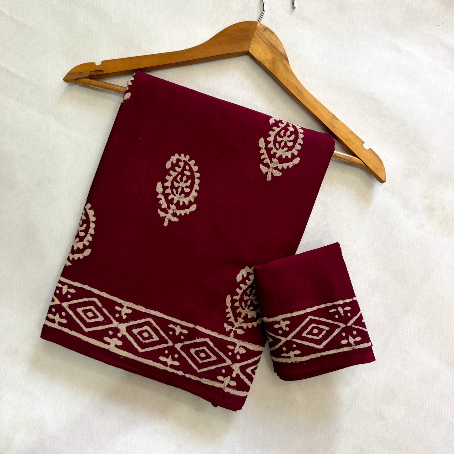 Pre-Order Bagru handBlock Print Cotton mulmul Sarees With Running Blouse