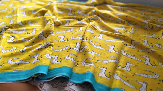 Very Soft printed mulmul cotton saree with blouse