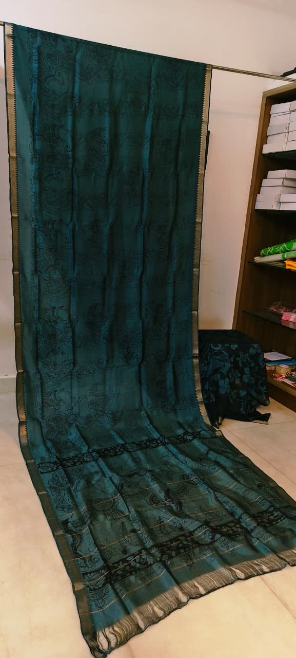 Chanderi silk pen kalamkari sarees