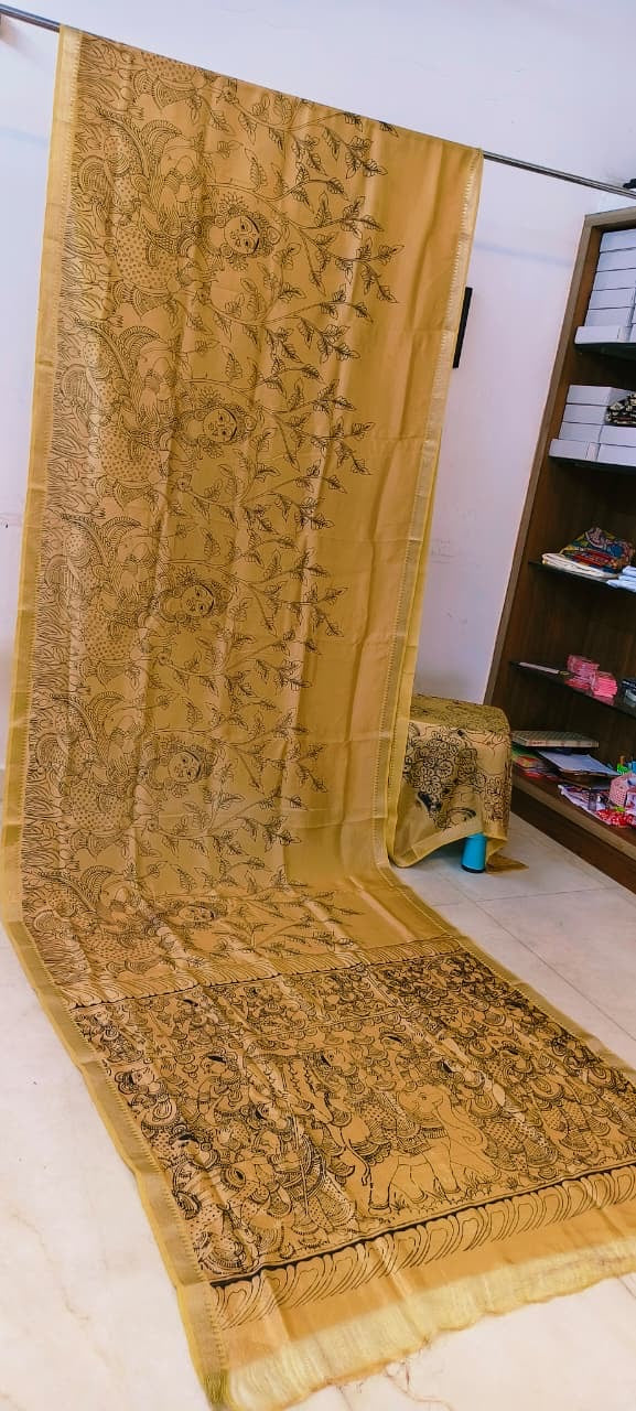 Chanderi silk pen kalamkari sarees