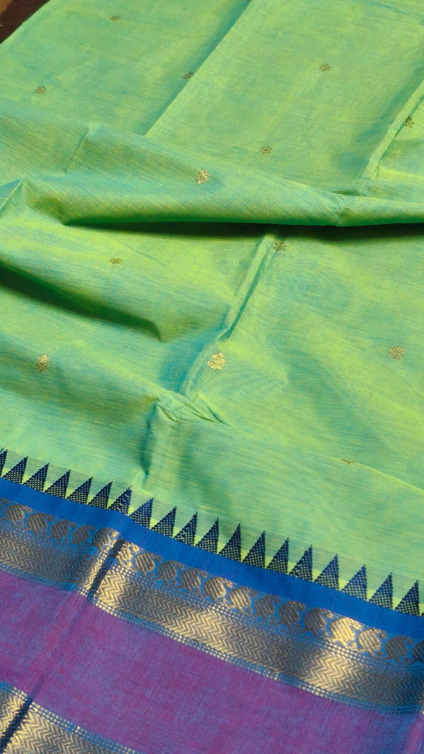 Pure kanchi border handloom chettinadu kandangi saree without blouse