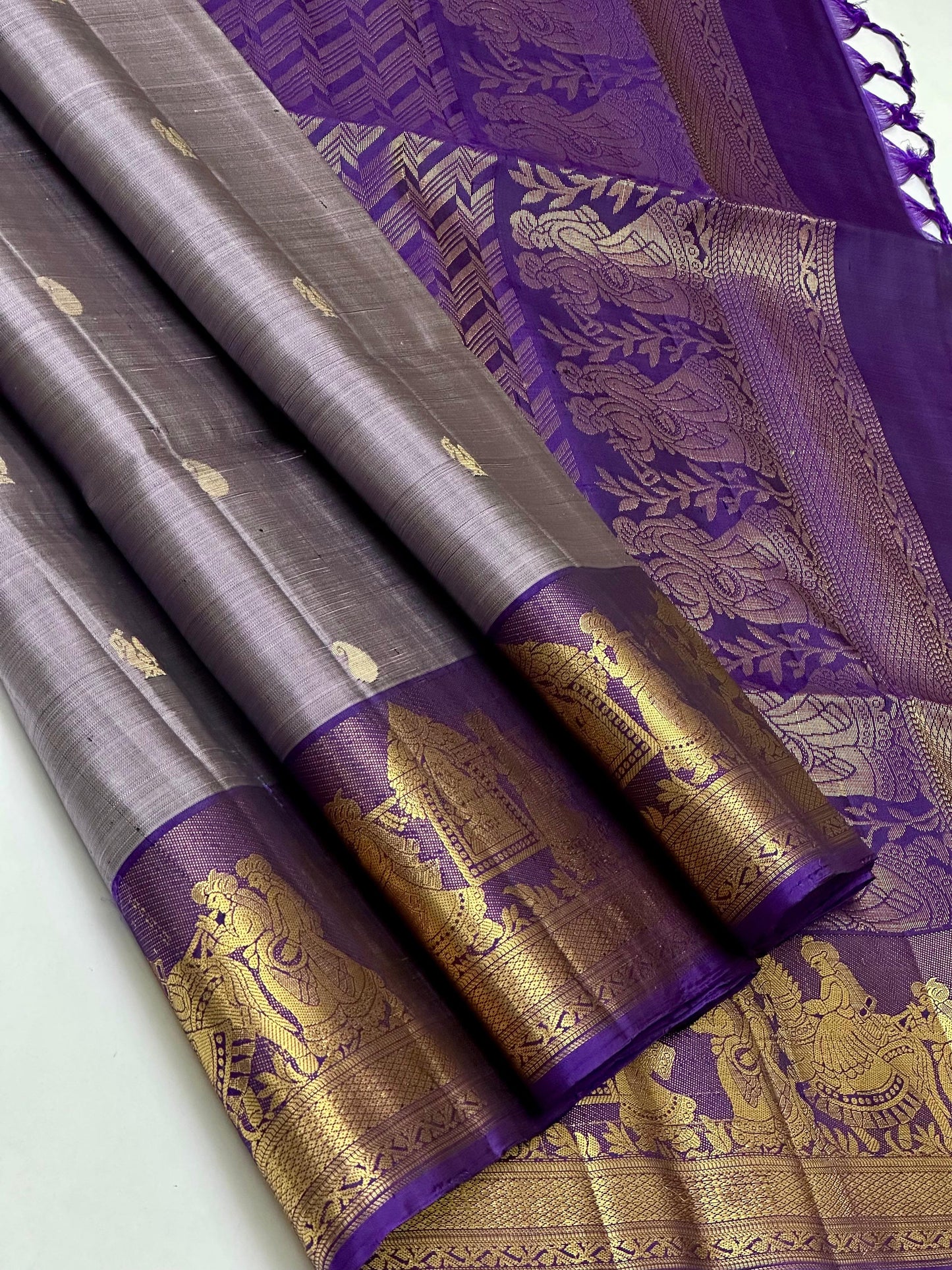 Beautiful pallaku jacquard border pure kanchipuram SOFT SILK SAREE very unique