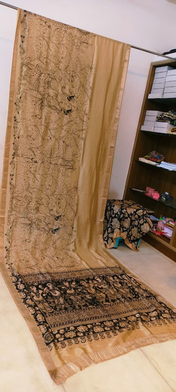 Chanderi silk pen kalamkari sarees
