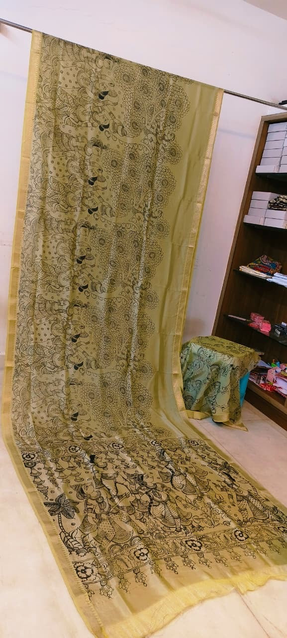 Chanderi silk pen kalamkari sarees