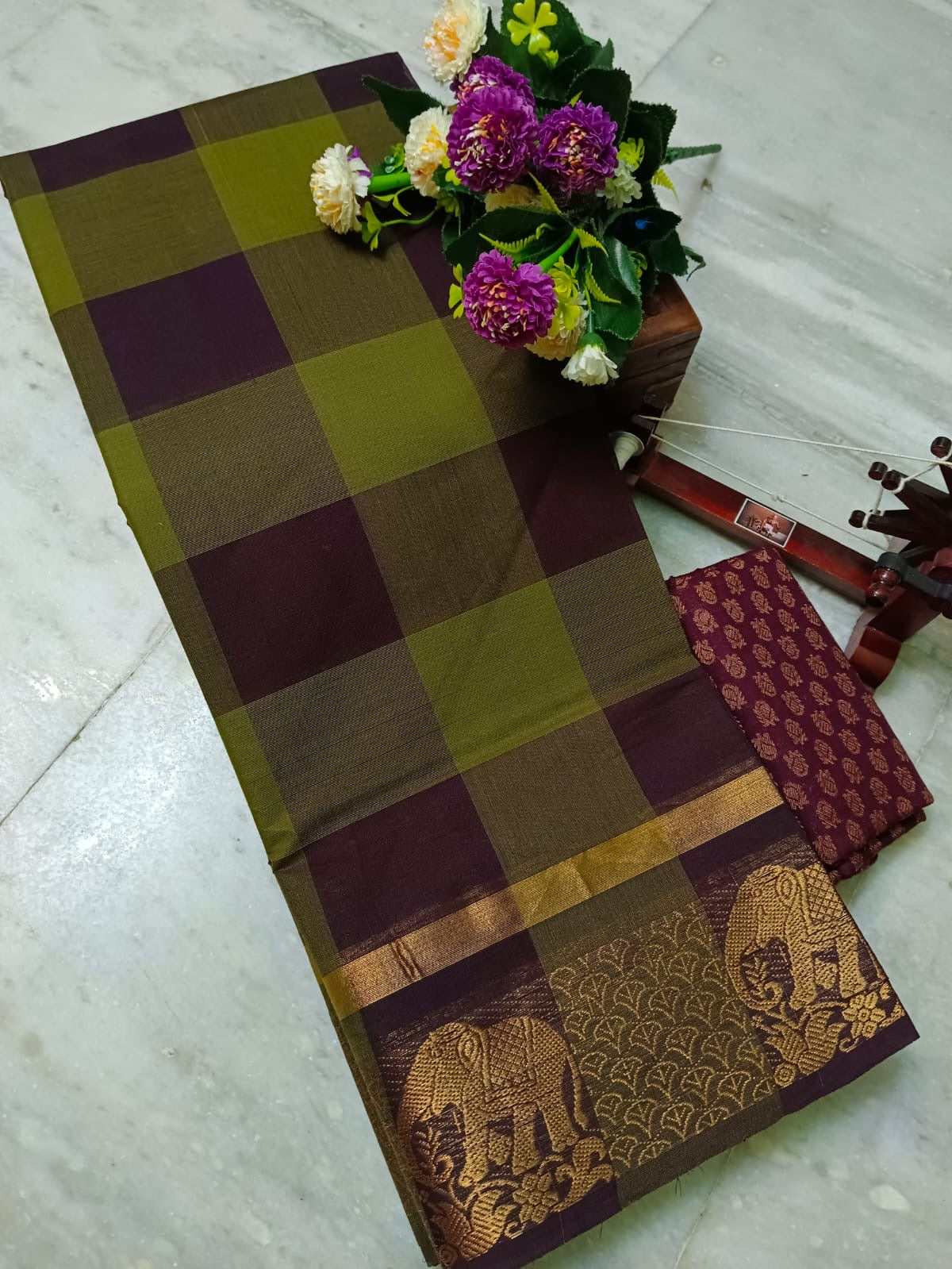 New collection: Pure Chettinad cotton saree without blouse