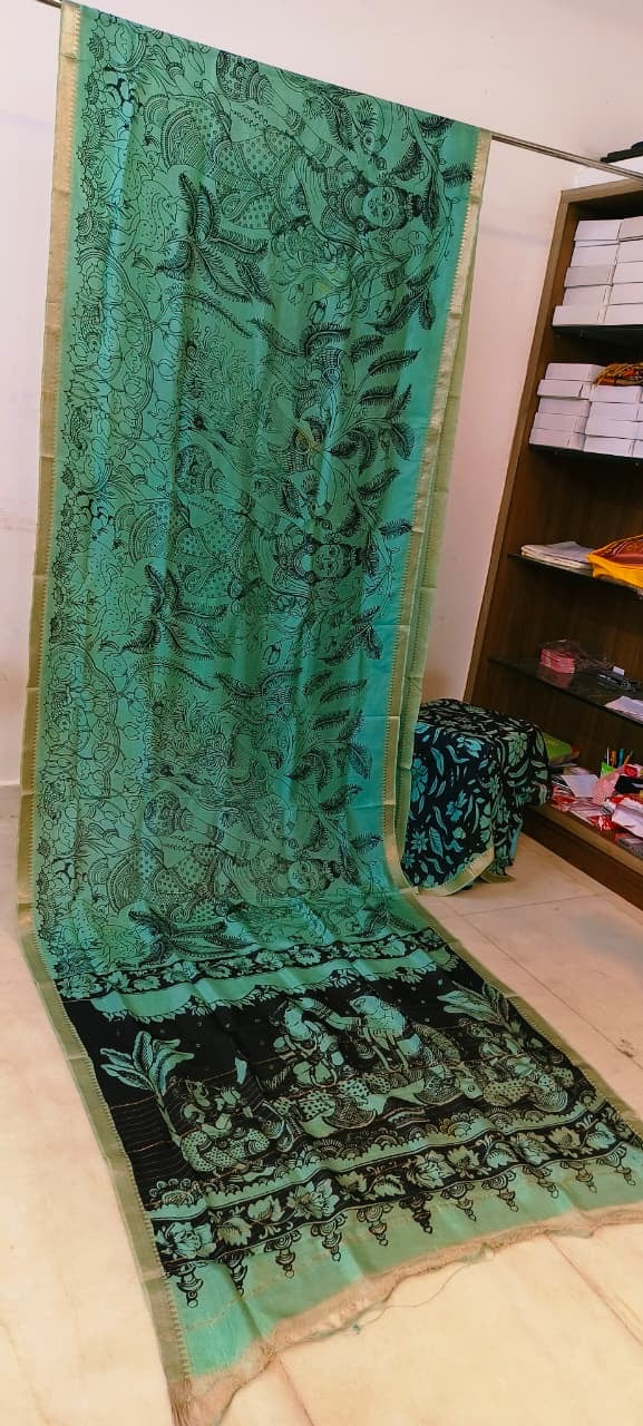 Chanderi silk pen kalamkari sarees