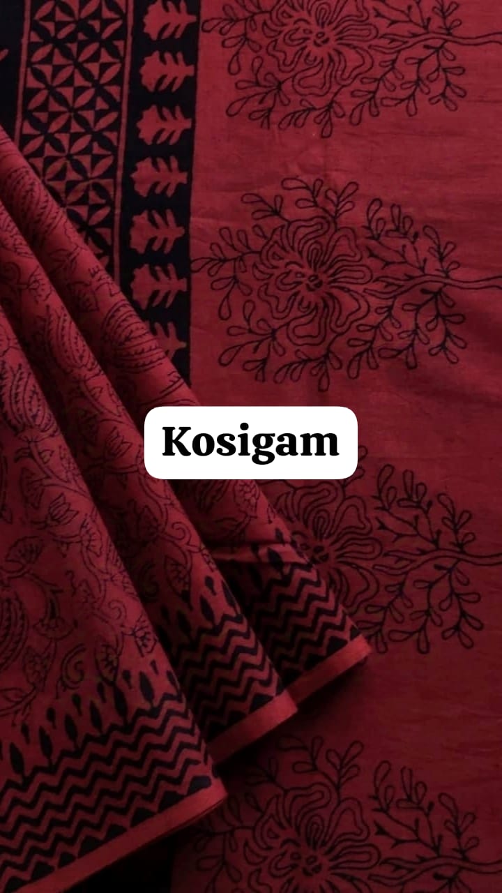 Soft hand printed premium mulmul cotton saree with blouse immediate shipment
