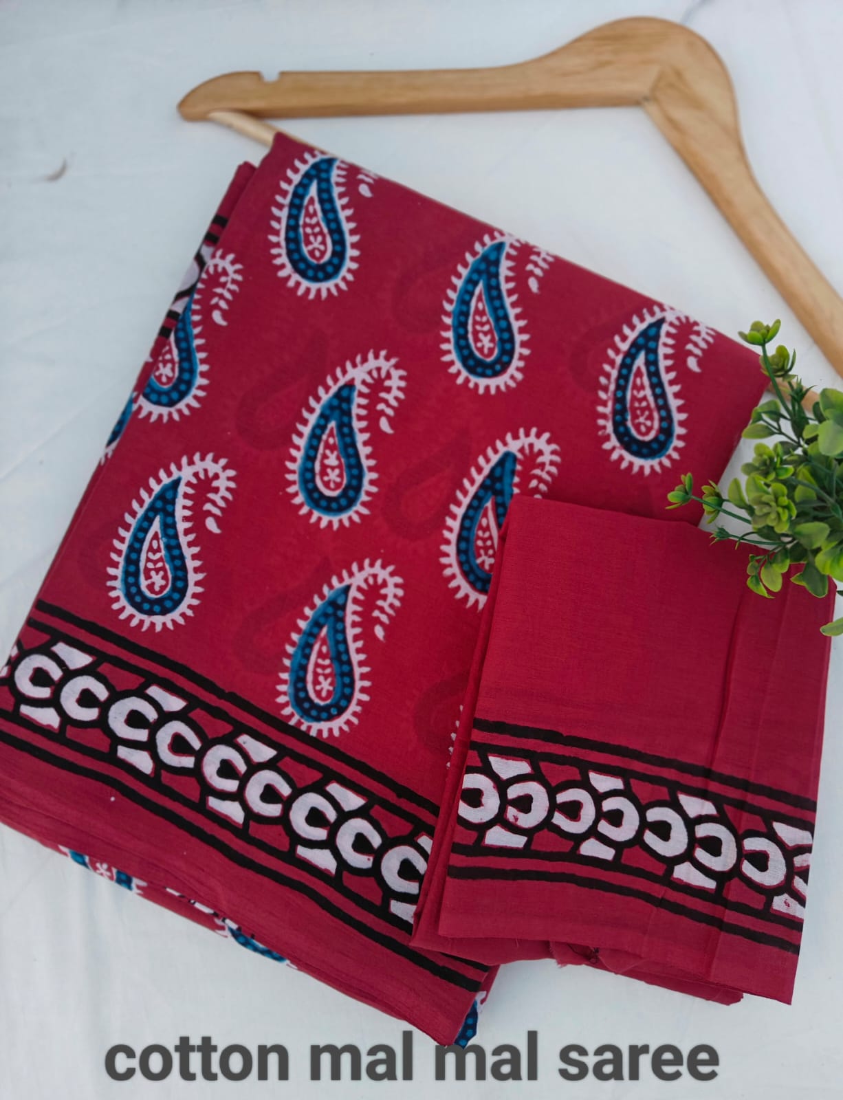 Pre-Order Bagru handBlock Print Cotton mulmul Sarees With Running Blouse