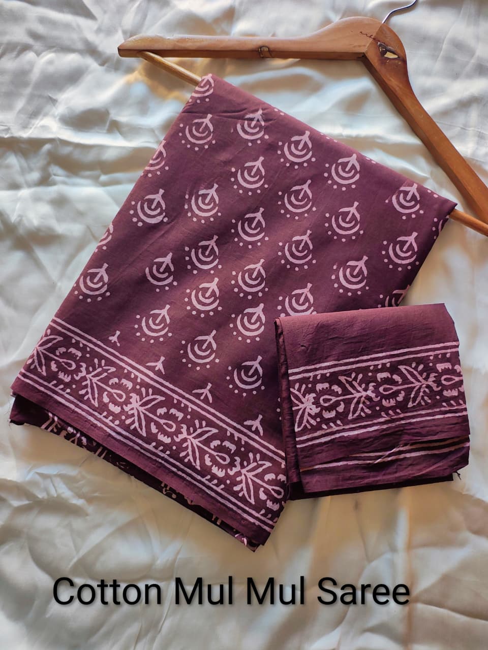 Pre-Order Bagru handBlock Print Cotton mulmul Sarees With Running Blouse