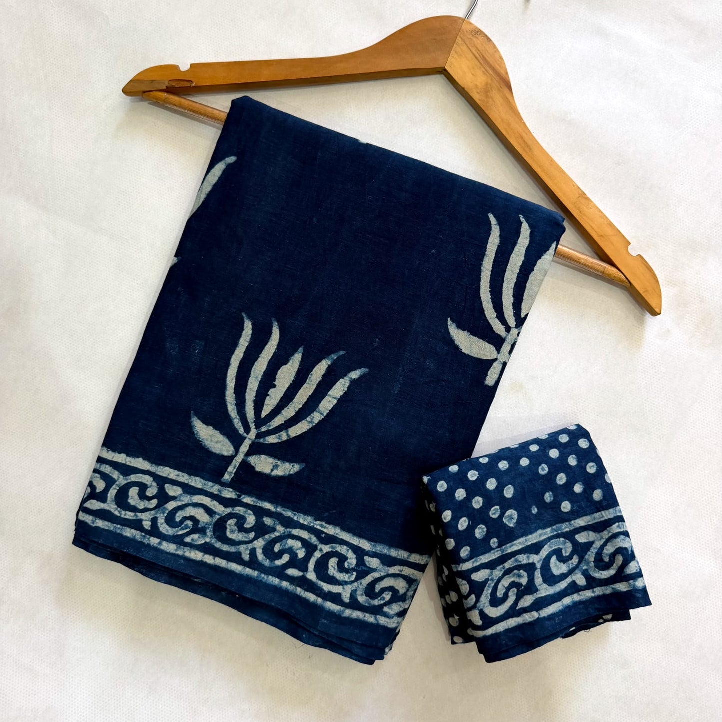 Pre-Order Bagru handBlock Print Cotton mulmul Sarees With Running Blouse