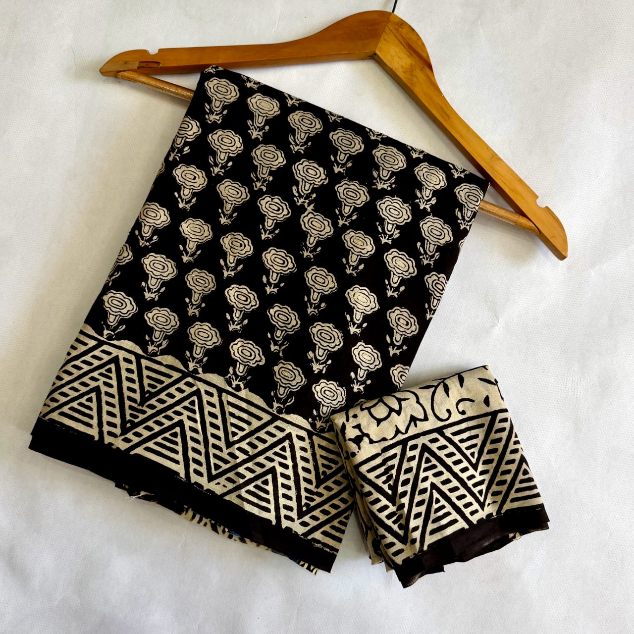 Pre-Order Bagru handBlock Print Cotton mulmul Sarees With Running Blouse