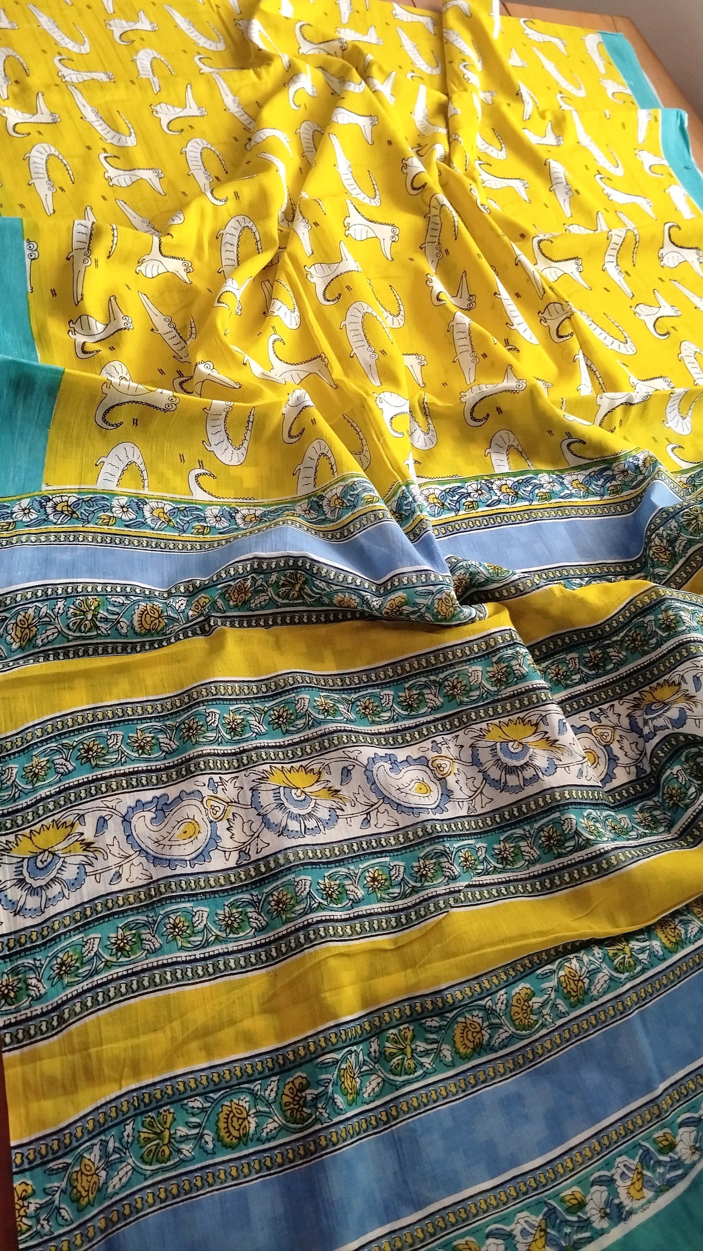 Very Soft printed mulmul cotton saree with blouse