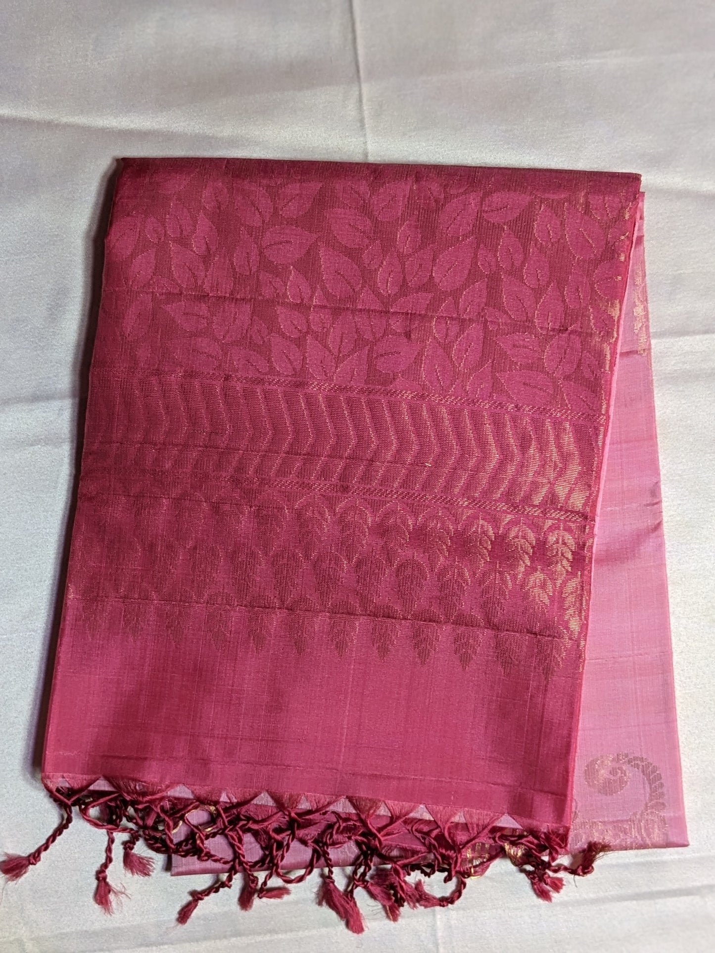 Elegant pink Pure Soft Silk Saree