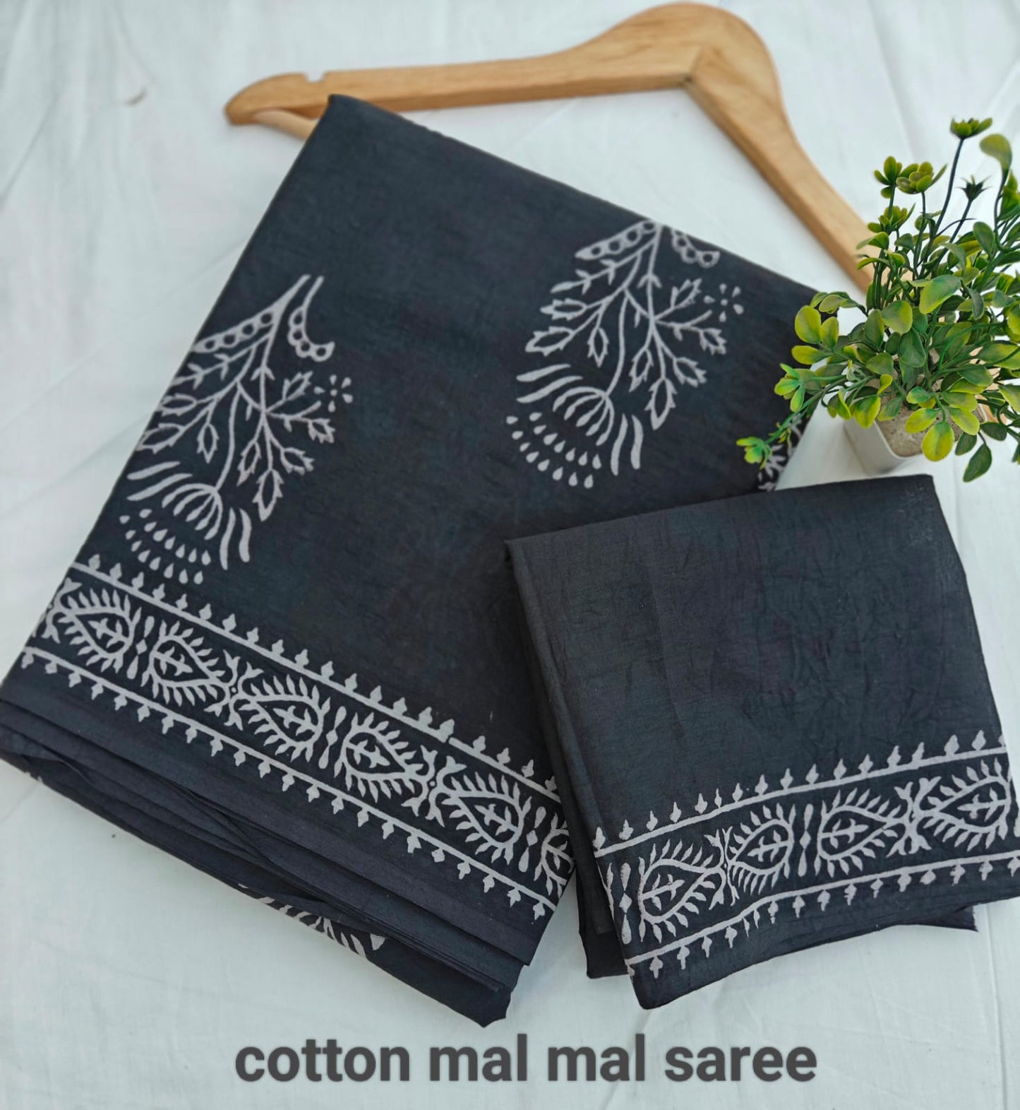 Pre-Order Bagru handBlock Print Cotton mulmul Sarees With Running Blouse