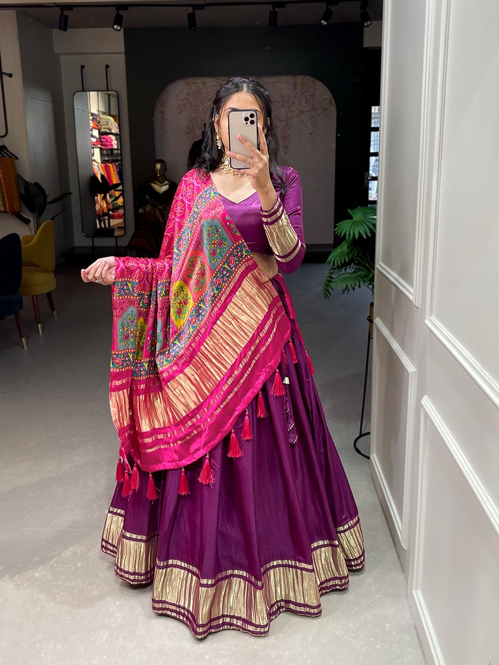 Pre-order Gaji silk Lehenga Set : Contact to check stock availability