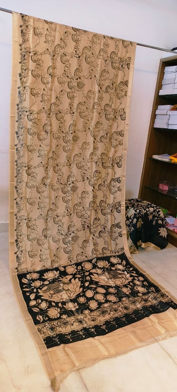 Chanderi silk pen kalamkari sarees