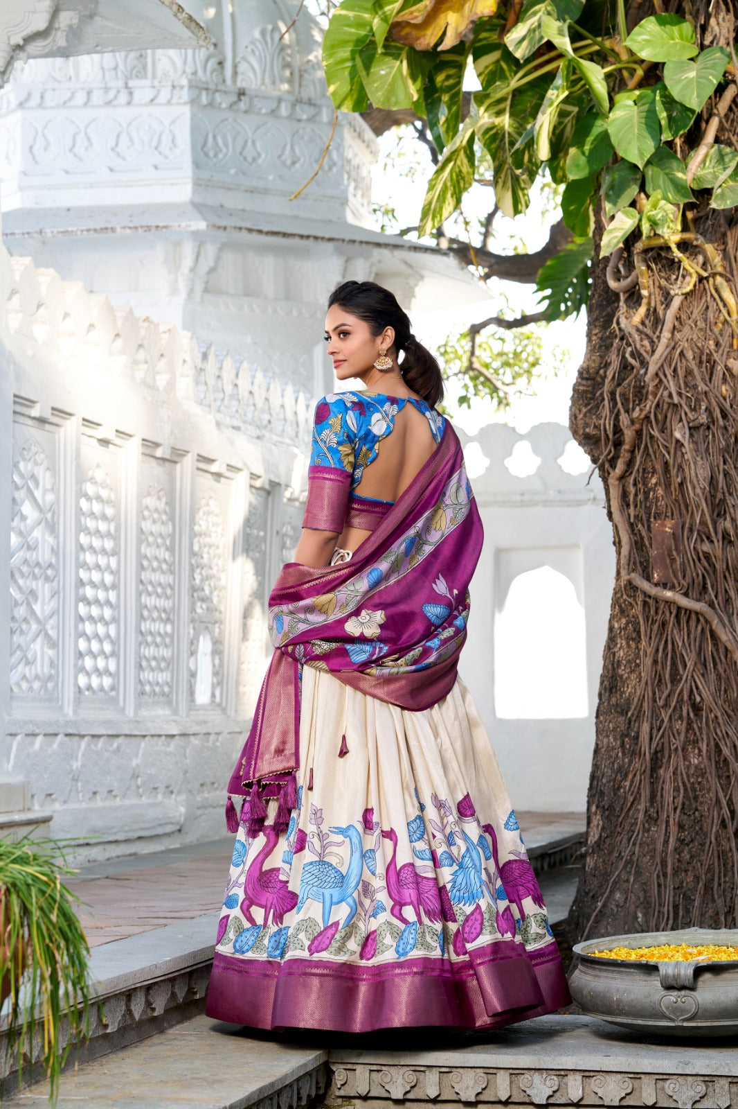 ANUSHA catalogue Fancy Semi stitched dola silk Kalamkari Lehenga Set - New arrival ready for dispatch