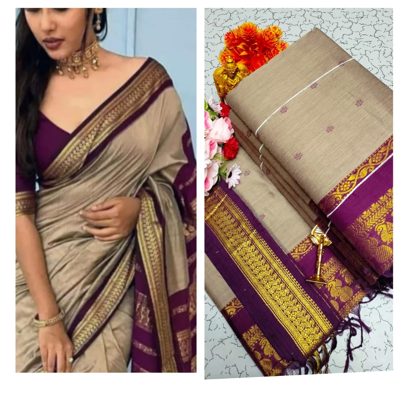 Premium Quality Kalyani cotton saree/Lata Gadwal Paithani