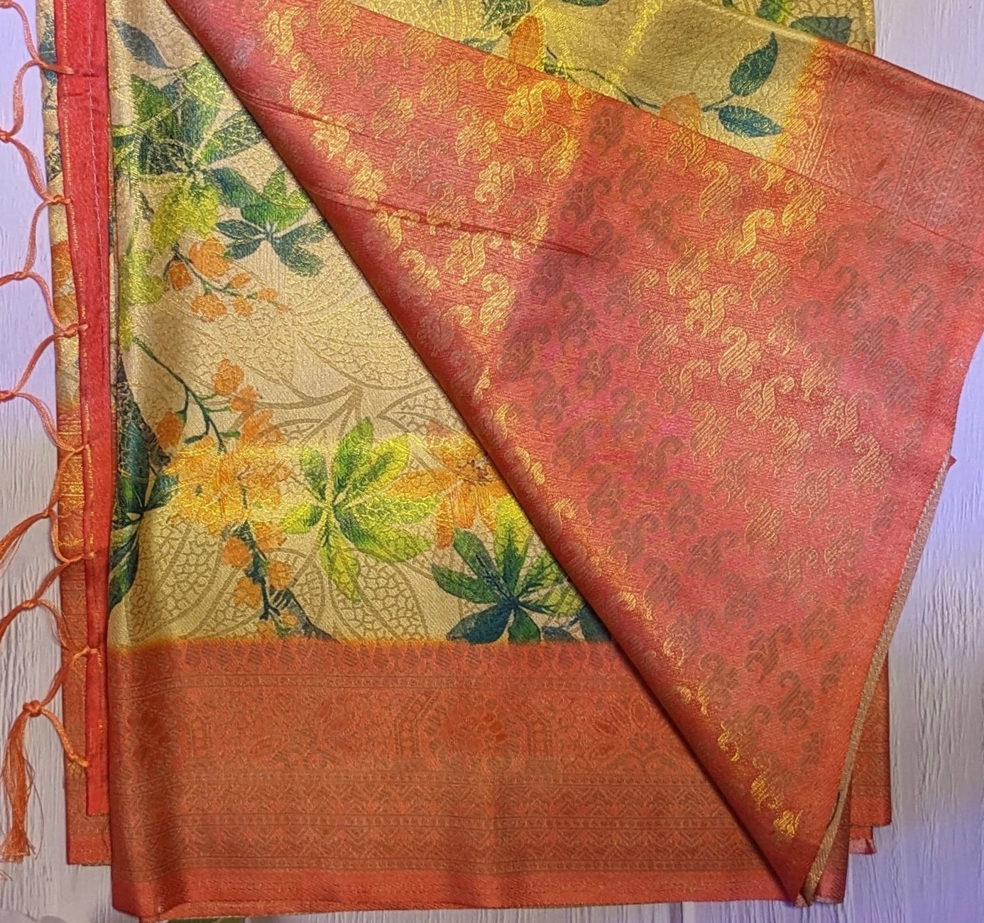 Smooth silk double side border digital kubera pattu saree