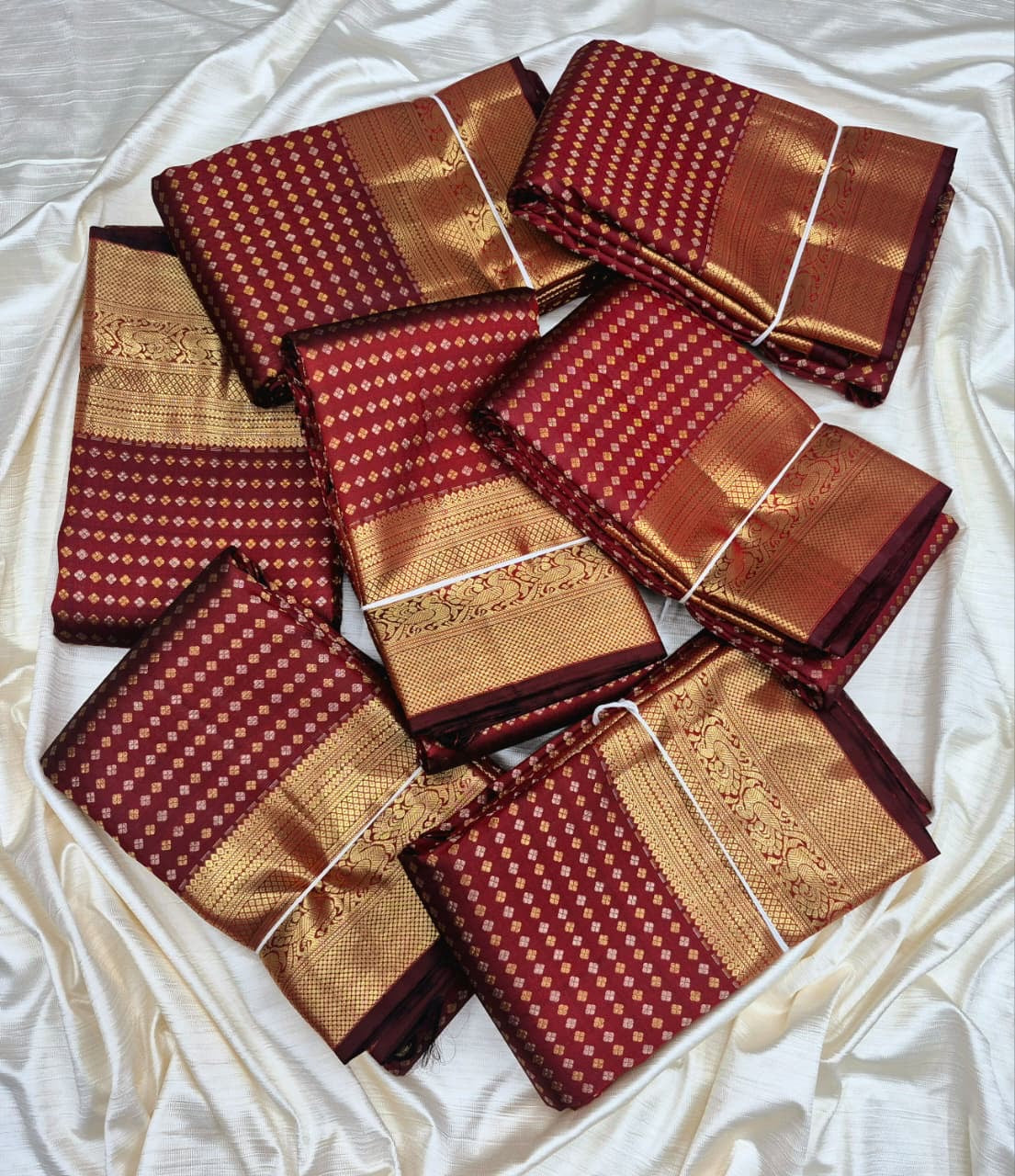 Pre order Kanchipuram Pure Handloom Full Brocade maroon 1000 butta 2gram gold zari bridal silk saree premium quality