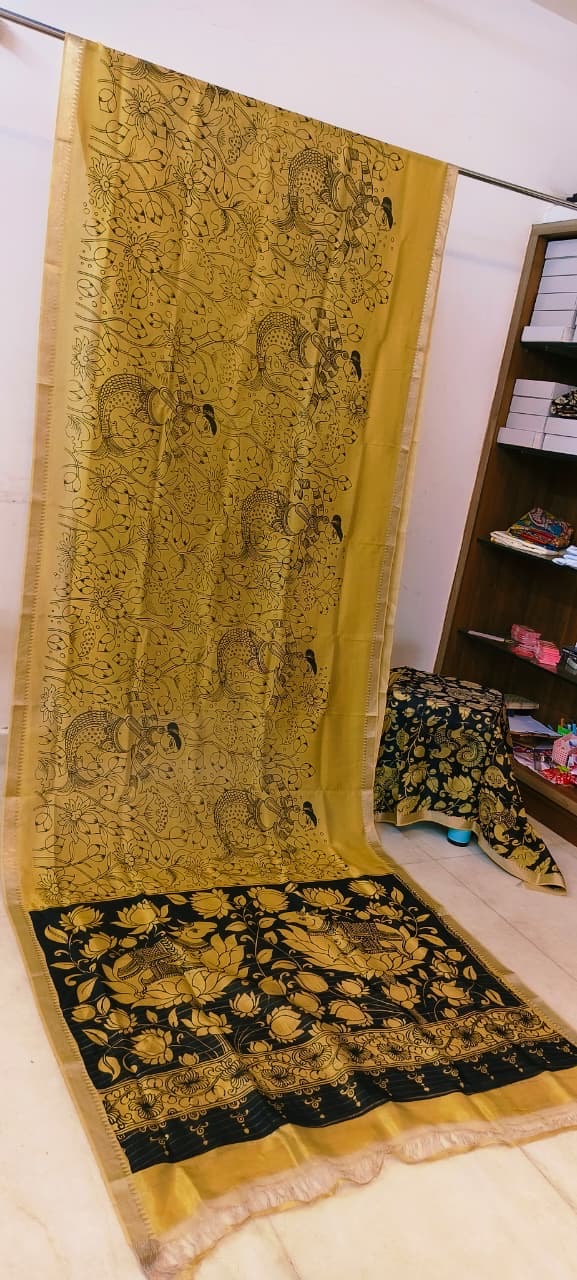 Chanderi silk pen kalamkari sarees