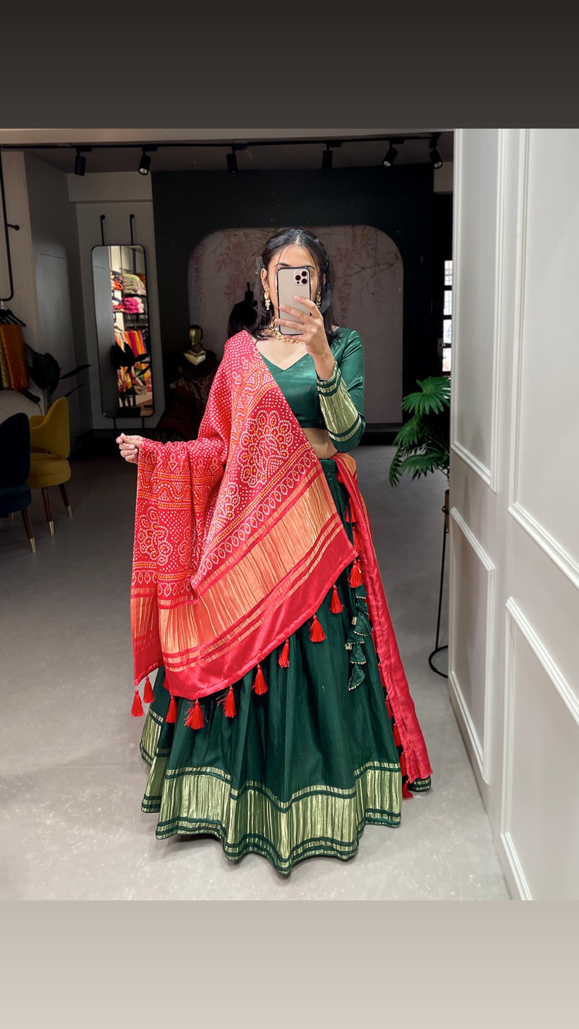 Pre-order Gaji silk Lehenga Set : Contact to check stock availability