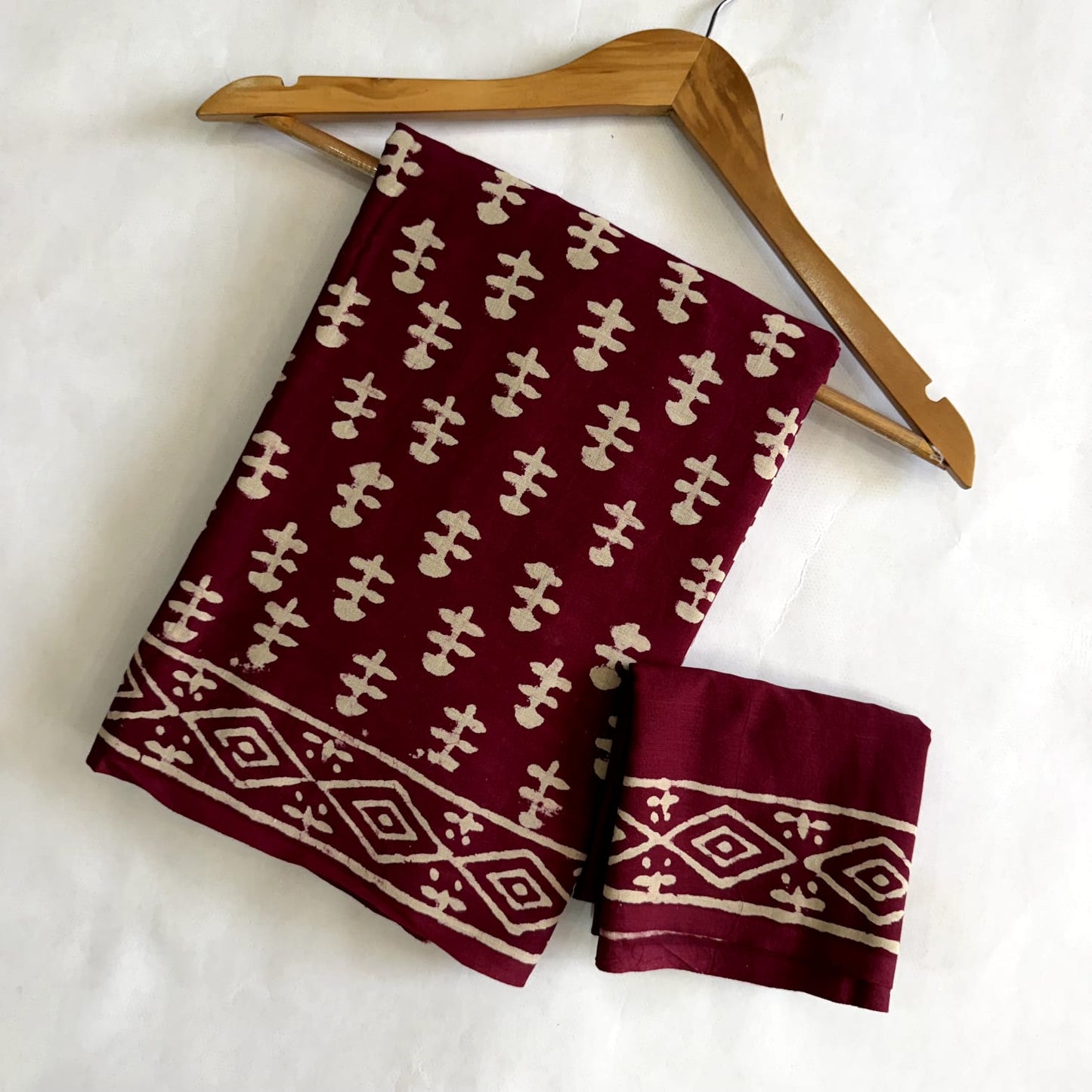 Pre-Order Bagru handBlock Print Cotton mulmul Sarees With Running Blouse