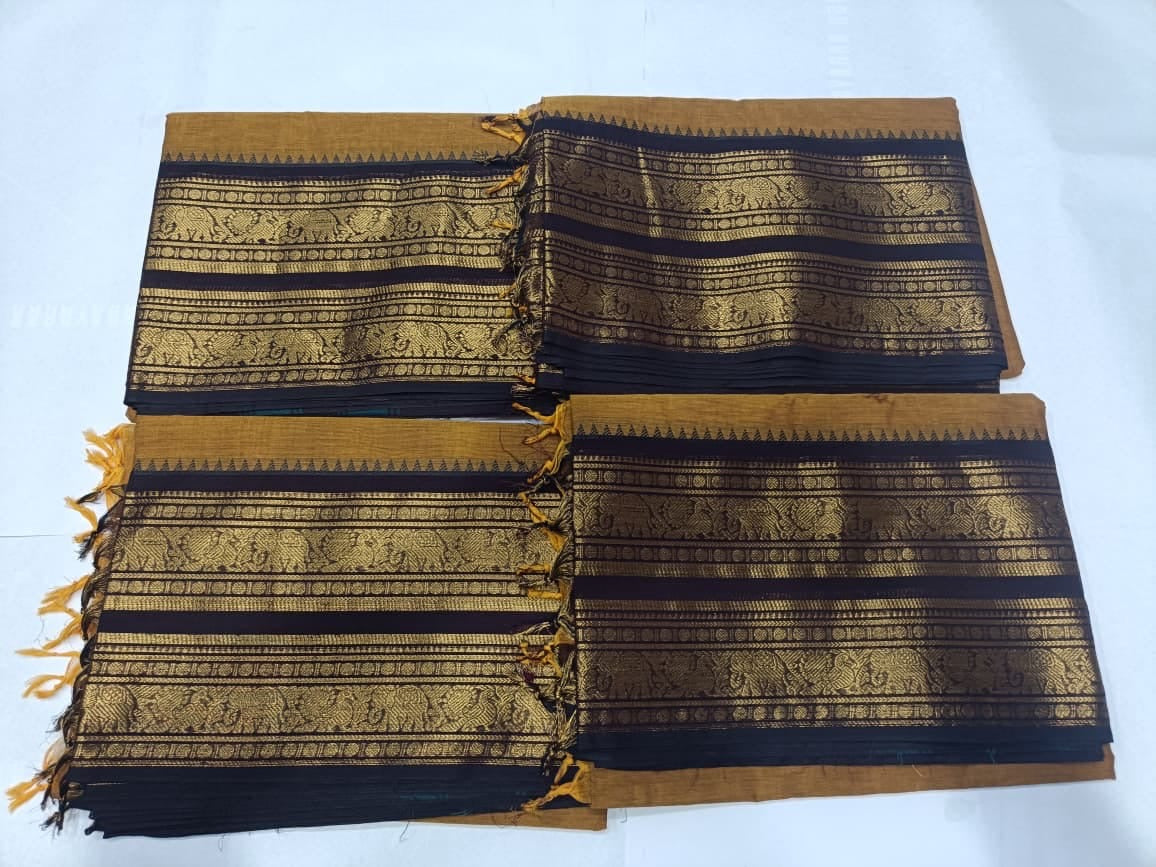 Most trending Traditional Kanchi Cotton Sarees 120 counts pure chettinadu cotton