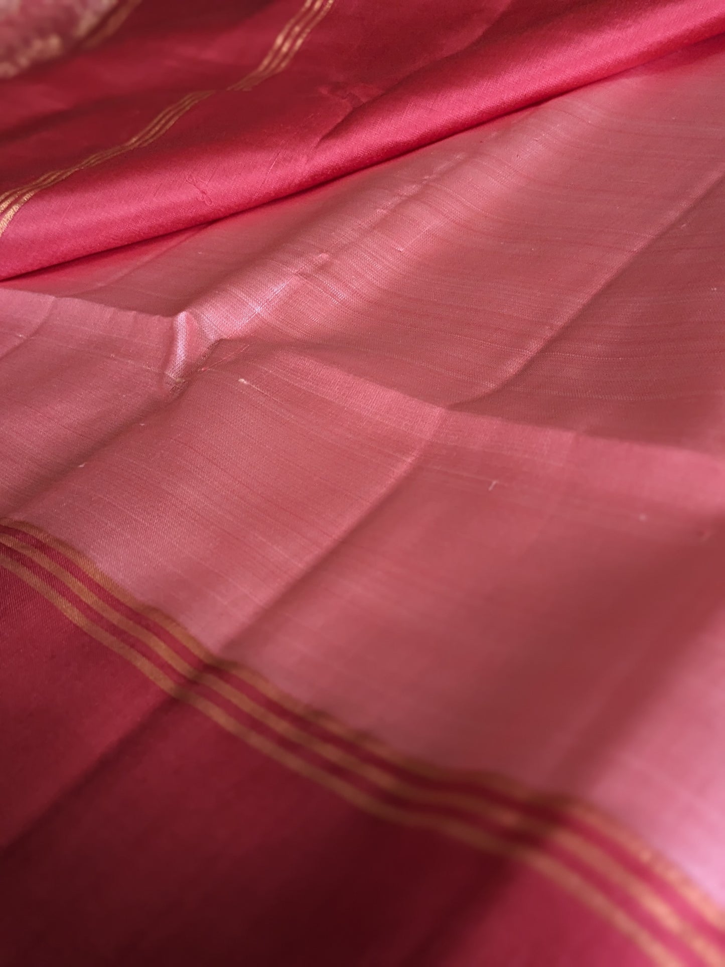 Elegant pink Pure Soft Silk Saree