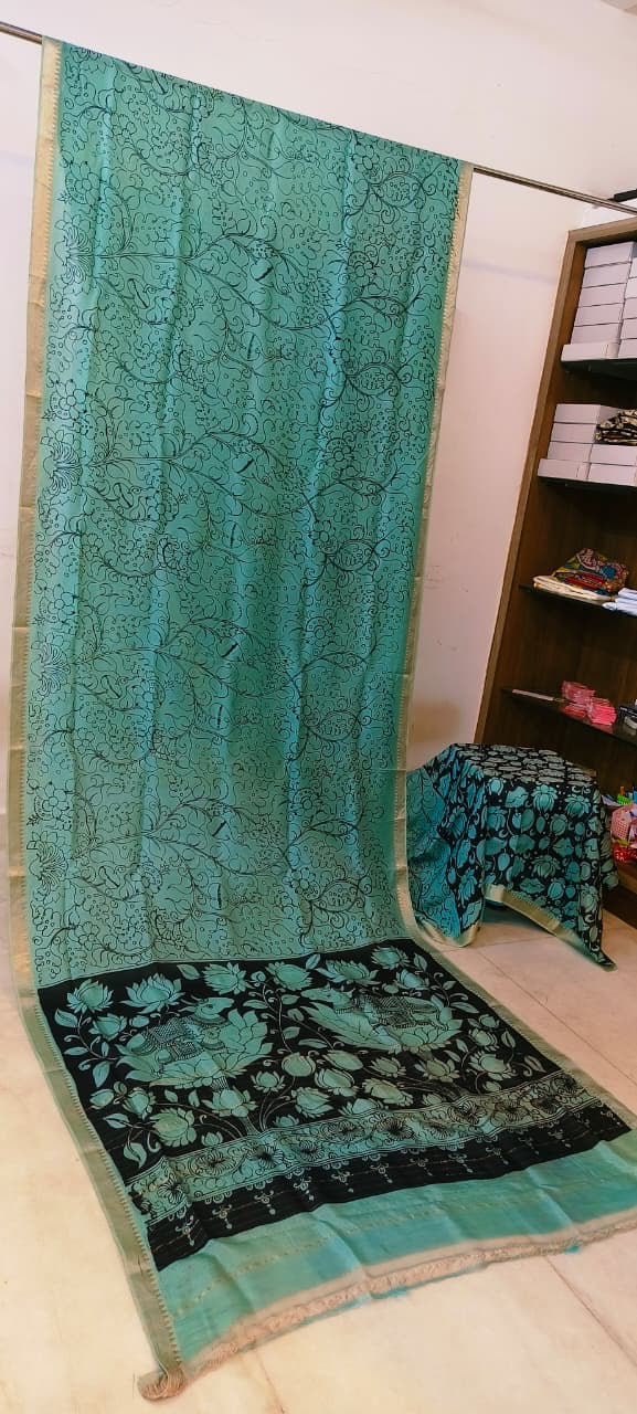 Chanderi silk pen kalamkari sarees