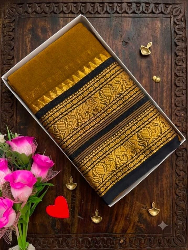 Most trending Traditional Kanchi Cotton Sarees 120 counts pure chettinadu cotton