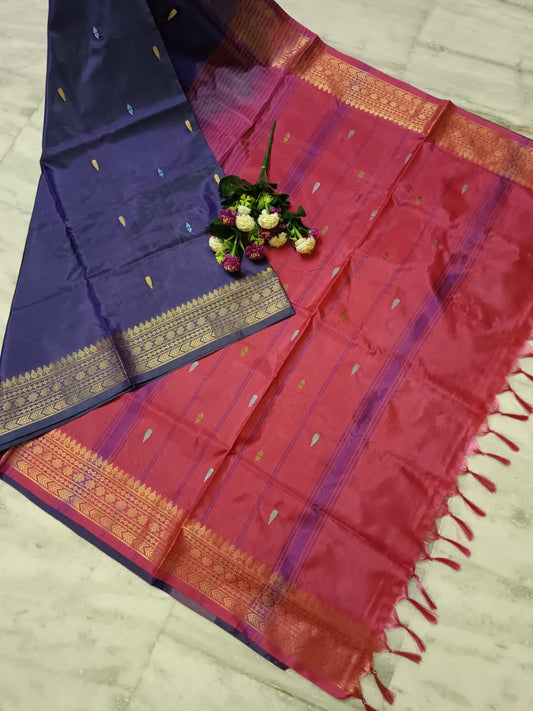 Beautiful kanchi double side border Banapith saree without blouse