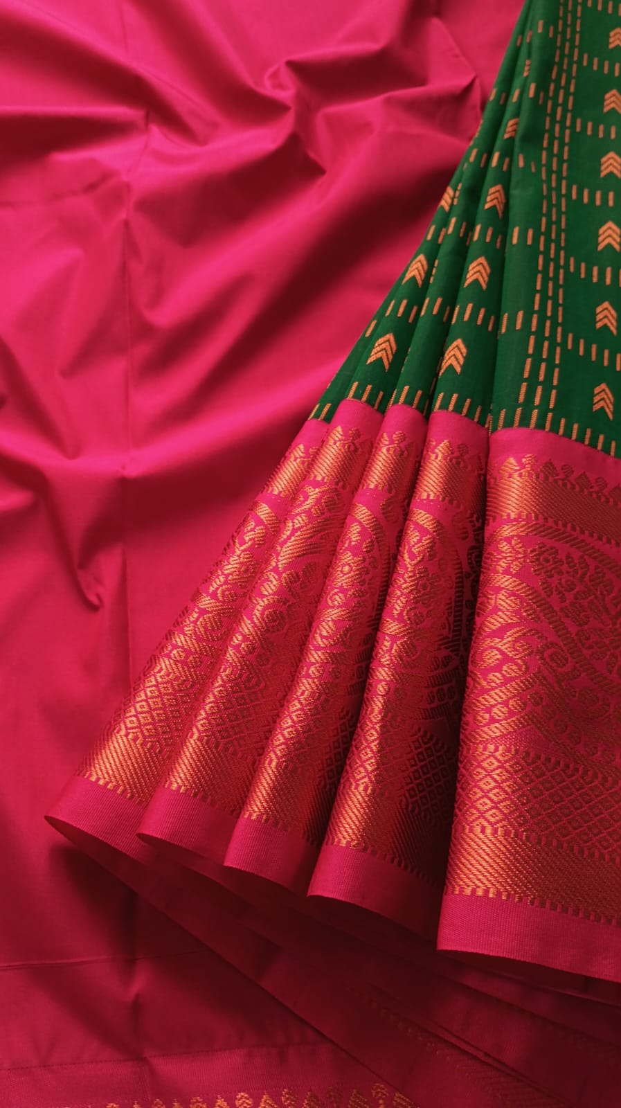 Bright & Beautiful Half Saree unstitched - korvai contrast paavadai sattai teenager