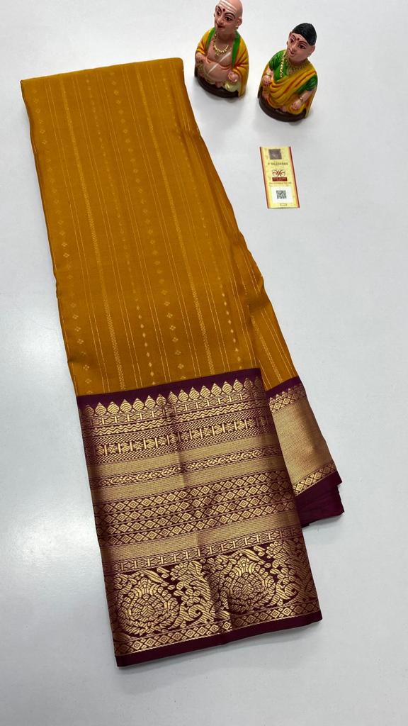 Pure Kanchipuram traditional silk saree Unique traditional design