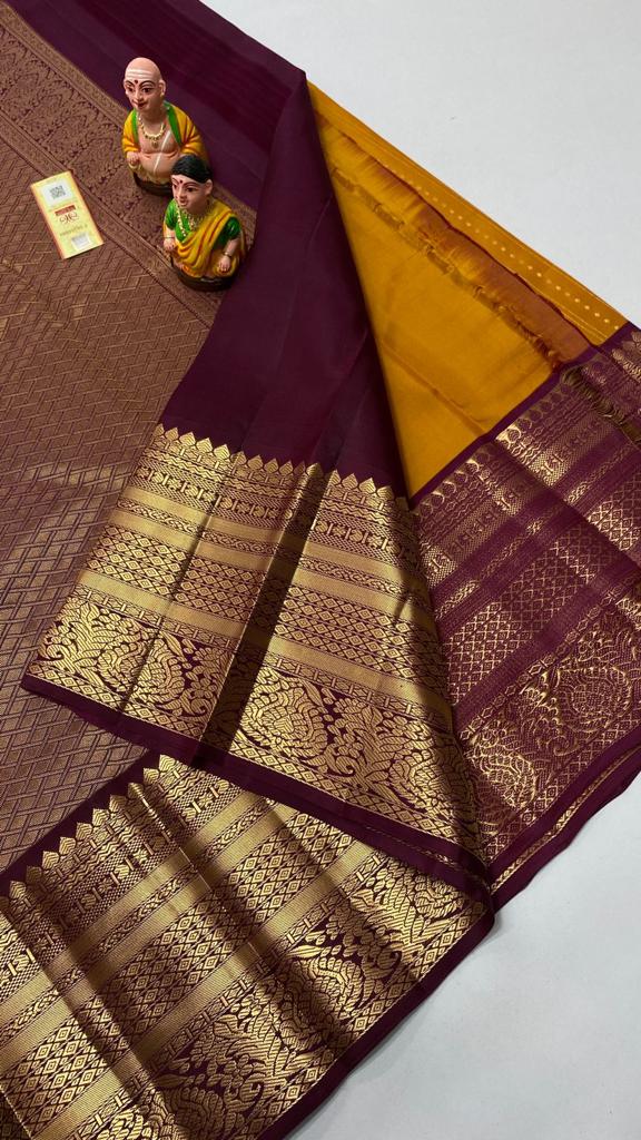 Pure Kanchipuram traditional silk saree Unique traditional design