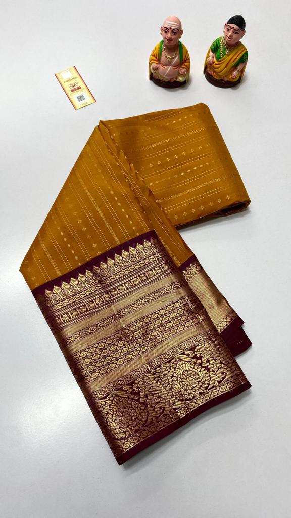 Pure Kanchipuram traditional silk saree Unique traditional design