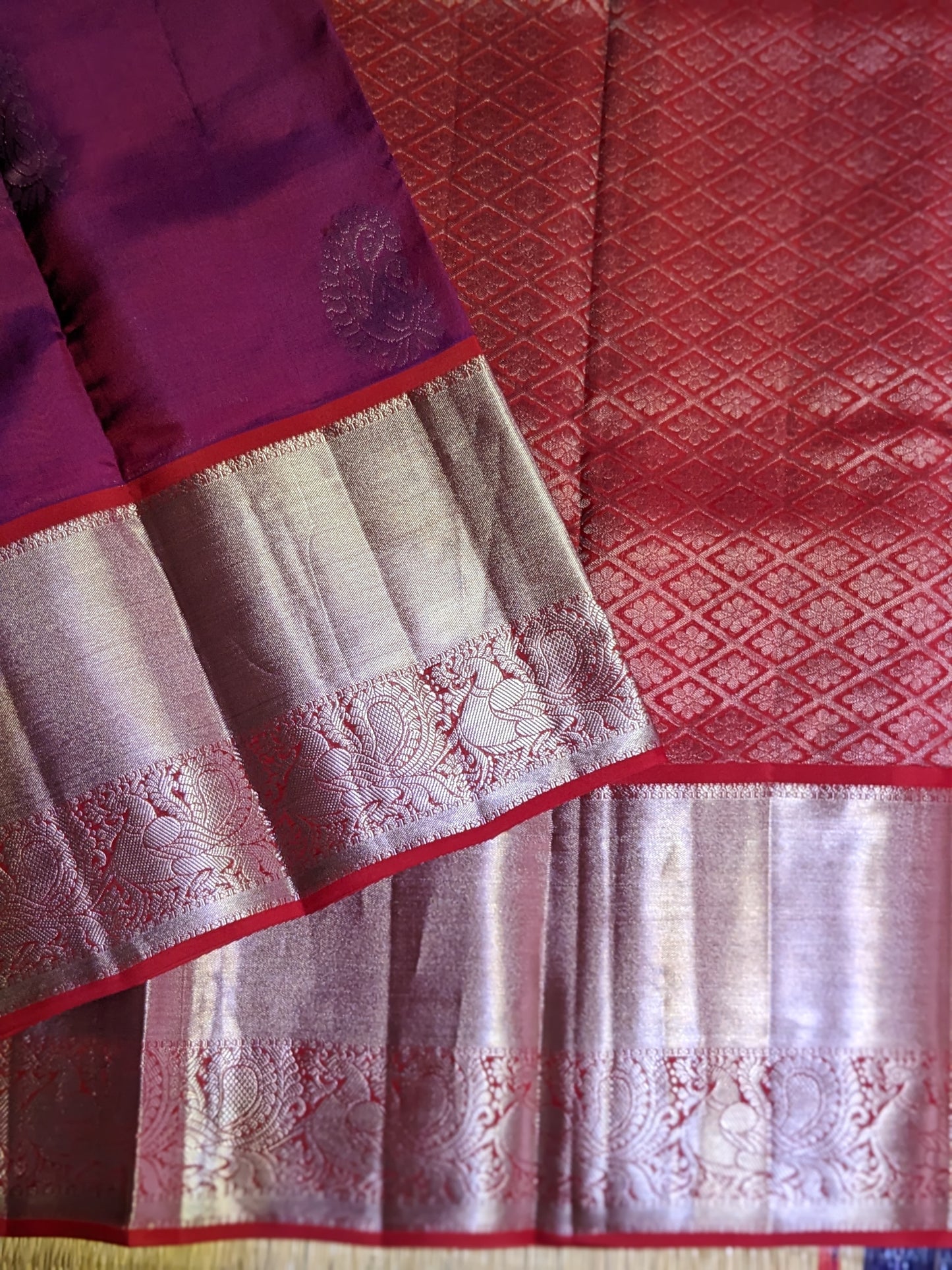 Beautiful pure Kanchipuram silk saree unique design